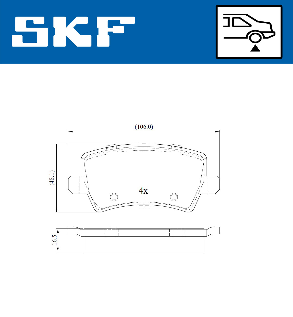 Set placute frana,frana disc VKBP 90027 SKF